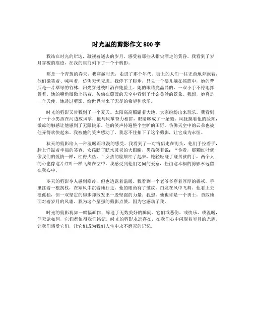 时光里的剪影作文800字