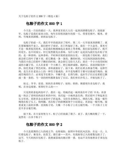 包粽子的作文800字