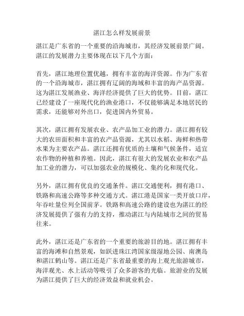 湛江怎么样发展前景