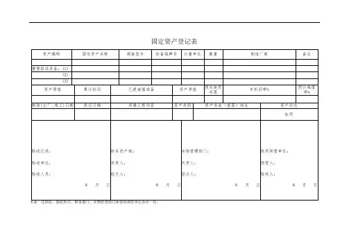 固定资产登记表