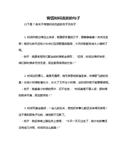 惋惜时间流逝的句子