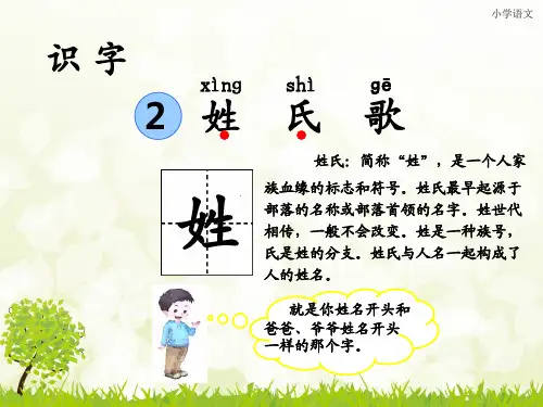 部编版一年级下册 识字2《姓氏歌》课件