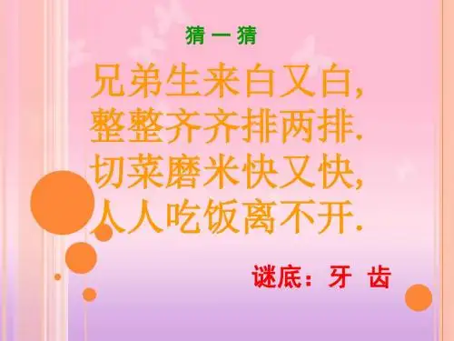 小学体育健康课件：《爱护牙齿从小做起》