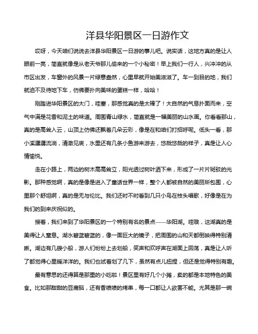 洋县华阳景区一日游作文