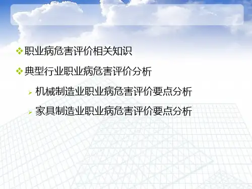 建设项目职业病危害评价典型行业案例分析 ppt课件