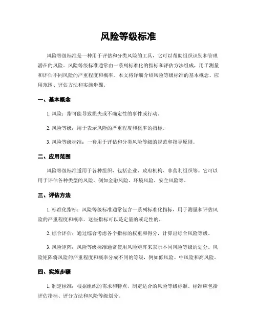风险等级标准