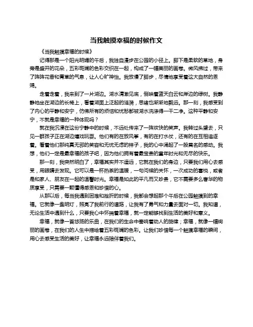 当我触摸幸福的时候作文