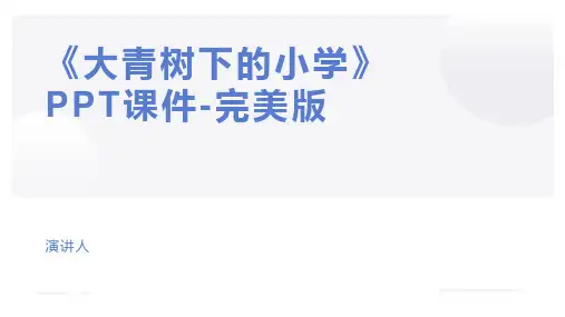 《大青树下的小学》PPT课件-完美版