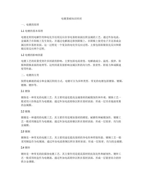 电镀基础知识培训