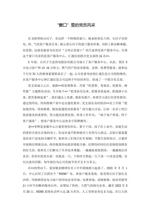 “窗口”里的党员风采