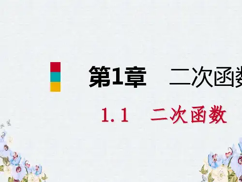 2018_2019学年九年级数学下册第1章二次函数1.1二次函数课件新版湘教版