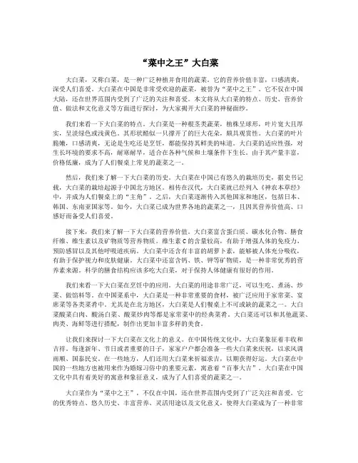 “菜中之王”大白菜