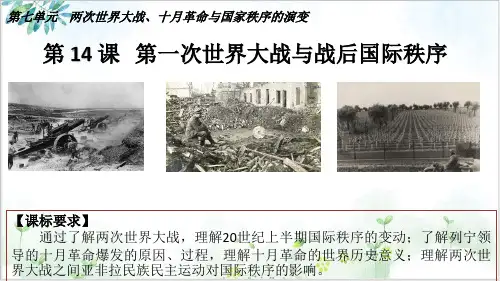 高中【人教版】必修历史【新】《中外历史纲要》(下)第一次世界大战与战后国际秩序课件PPT