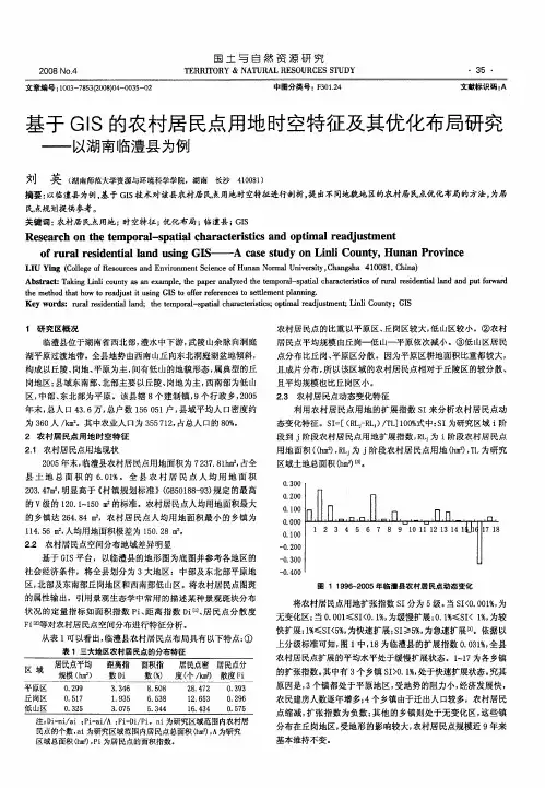 基于GIS的农村居民点用地时空特征及其优化布局研究——以湖南临澧县为例