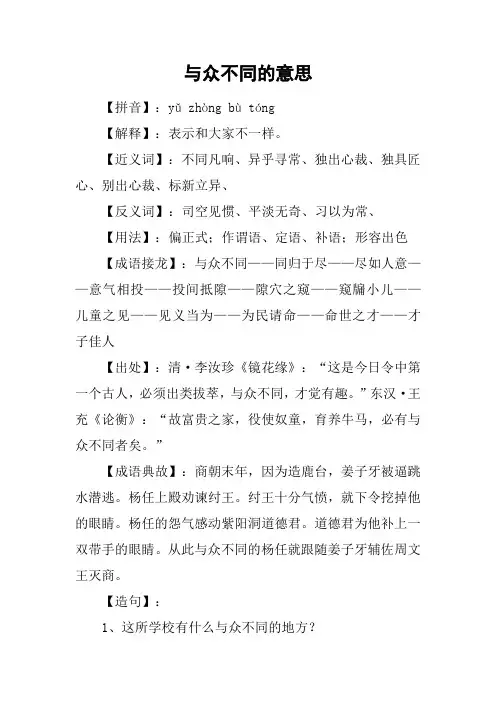 与众不同的意思