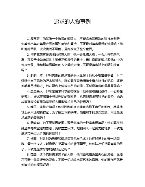追求的人物事例