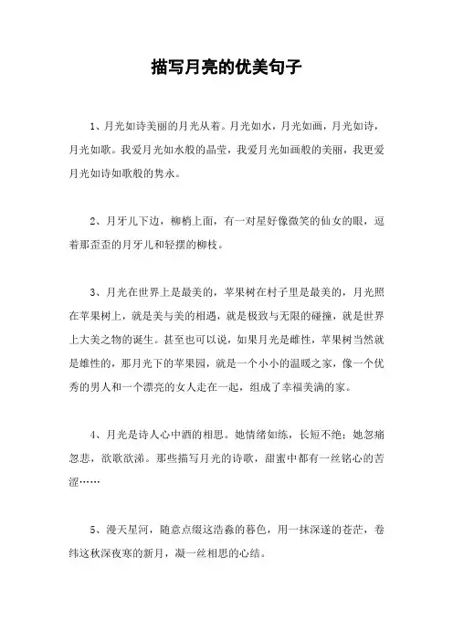 描写月亮的优美句子