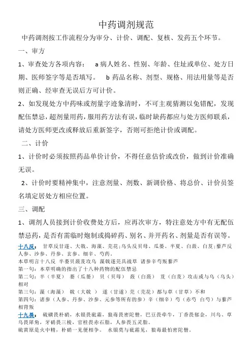 中药调剂流程