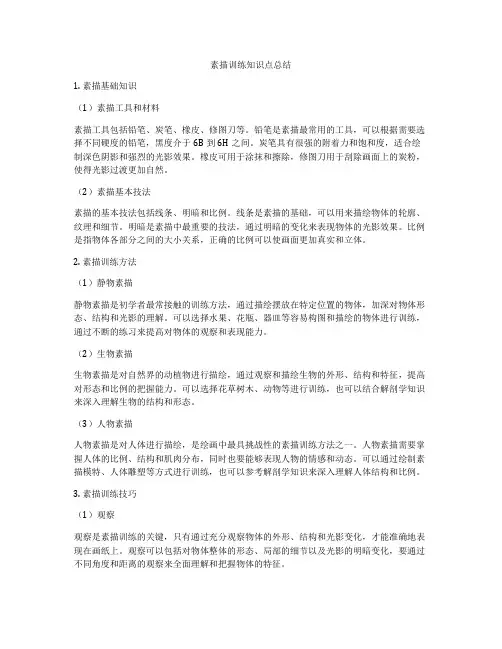 素描训练知识点总结