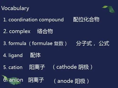 化学专业英语-无机化合物的命名