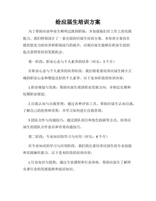 给应届生培训方案