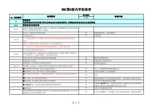 BRC第八版内审表