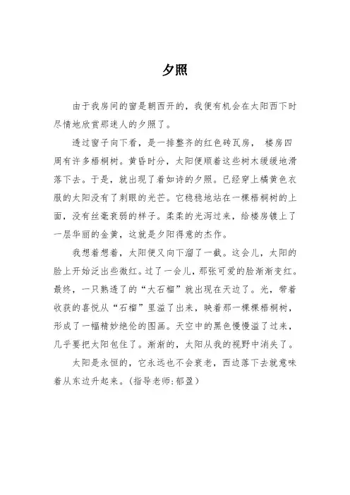 小学记叙文作文：夕照_50