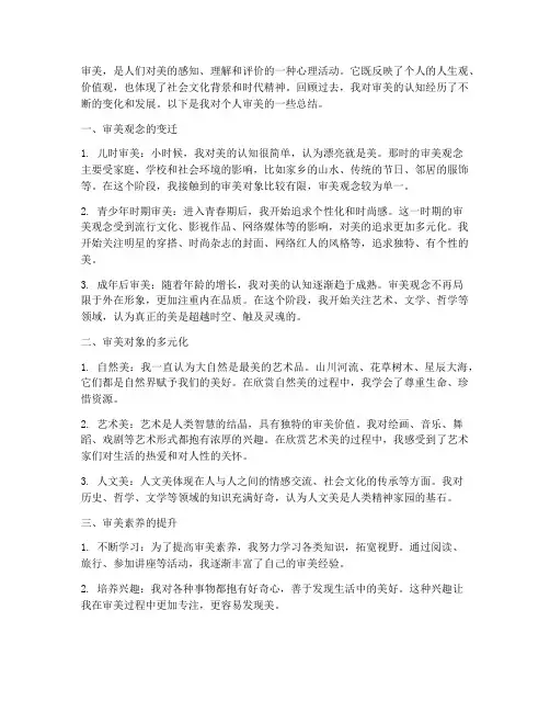 个人审美总结范文