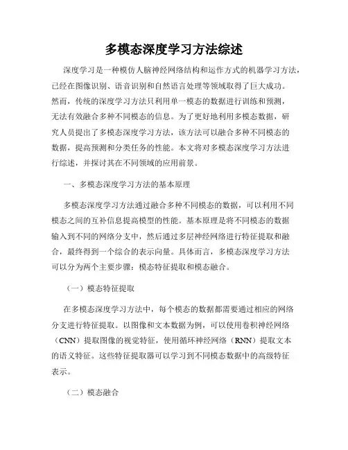 多模态深度学习方法综述