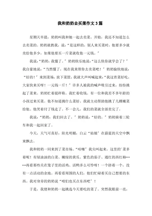 我和奶奶去买菜作文精选