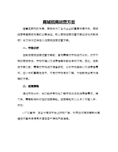 商城招商运营方案