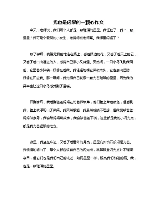 我也是闪耀的一颗心作文