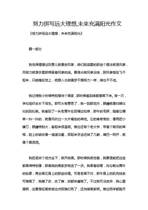 努力拼写远大理想,未来充满阳光作文