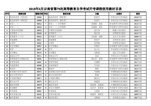 自考考试课程