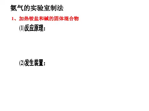 氨气的实验室制法