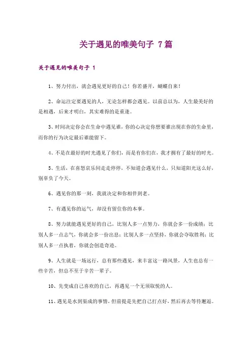 关于遇见的唯美句子 7篇_1