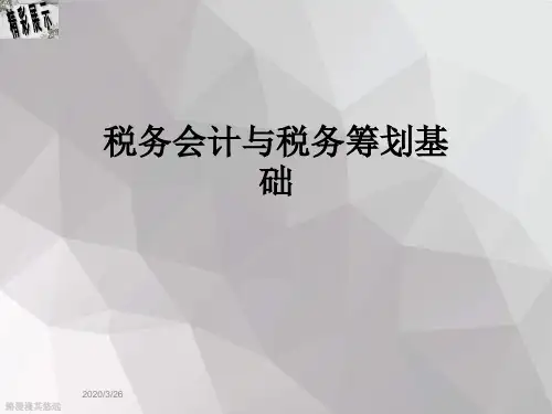 税务会计与税务筹划基础