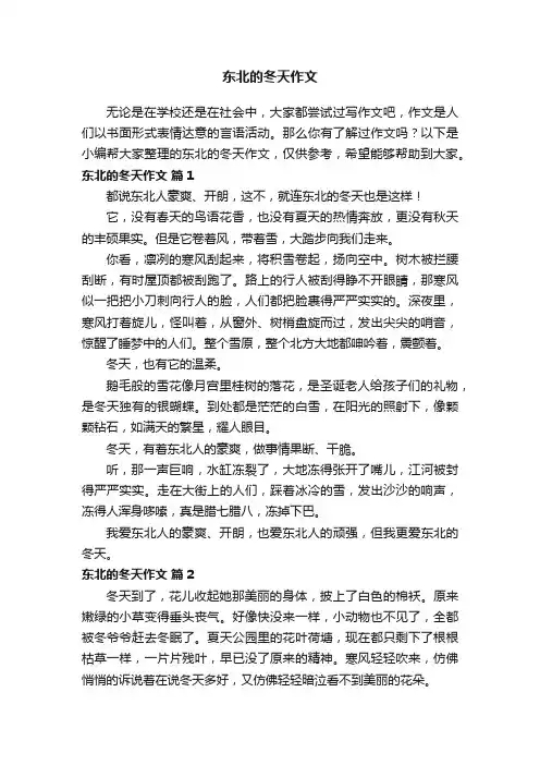 东北的冬天作文（精选16篇）