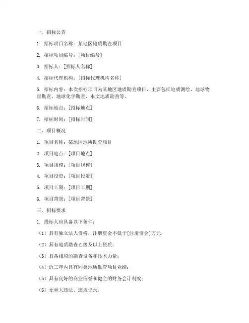 勘测招标文件