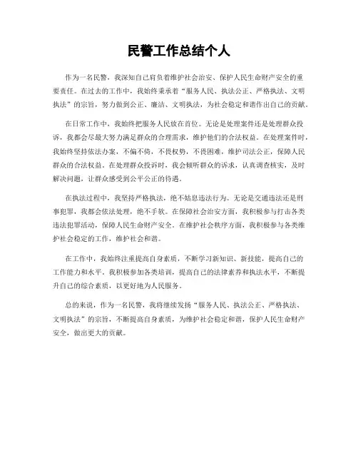 民警工作总结个人