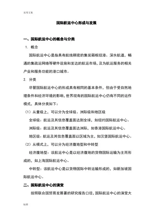 国际航运中心形成与发展