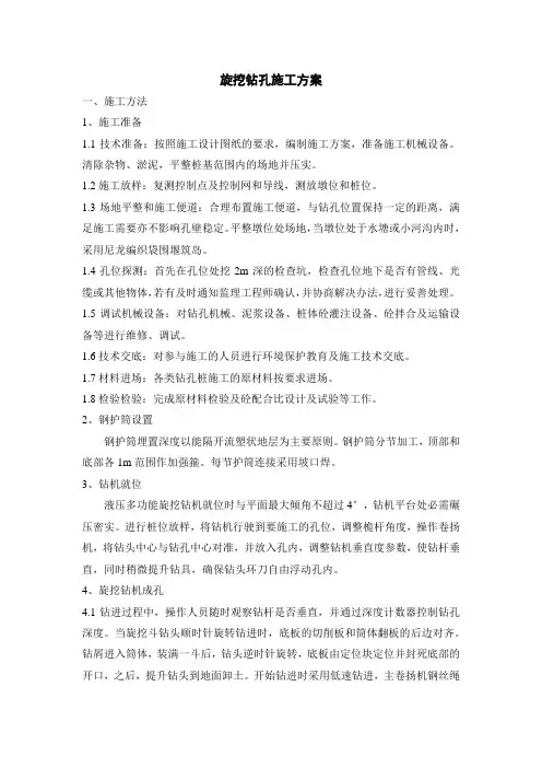 旋挖钻孔施工方案