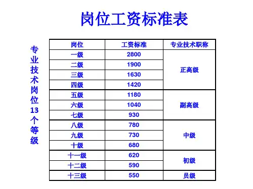 中科院岗位工资标准表