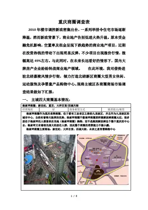 重庆商圈调查表