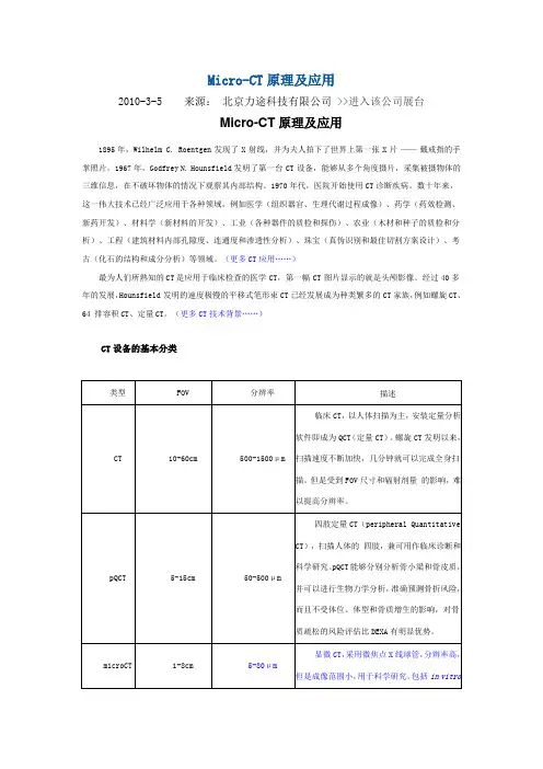 Micro-CT原理及应用