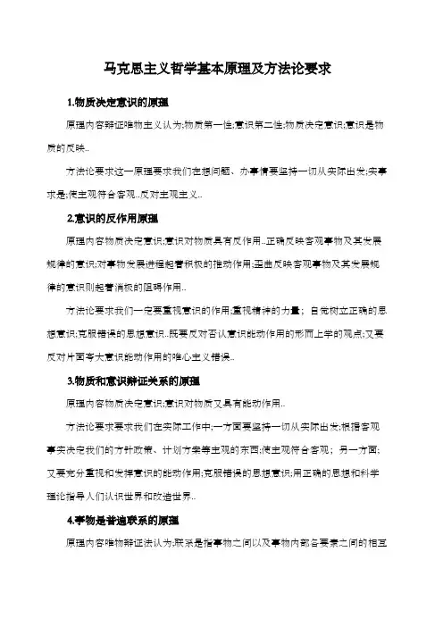 马哲原理及方法论总结