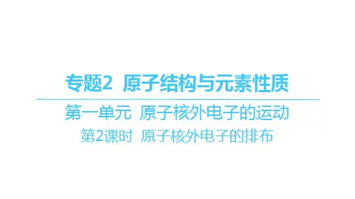 苏教版高中化学选择性必修2物质结构与性质精品课件 第一单元 第2课时 原子核外电子的排布