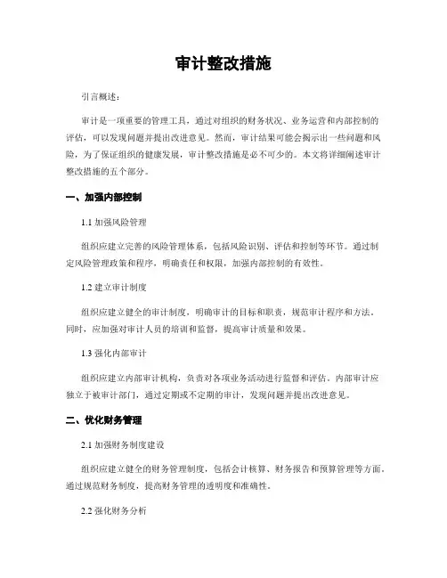 审计整改措施
