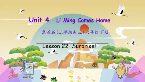 冀教版六年级下册英语课件Unit 4 Li Ming comes home Lesson 22课件PPT