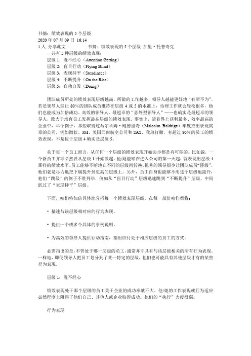 绩效表现5个层级